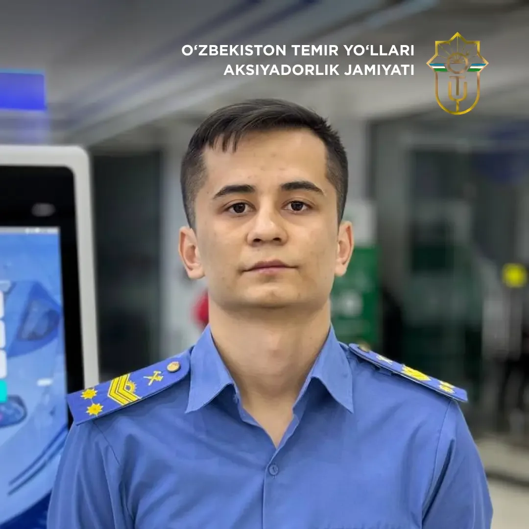 O‘z-o‘ziga xizmat kioski yonidagi O‘zbekiston temir yo‘llari xodimi